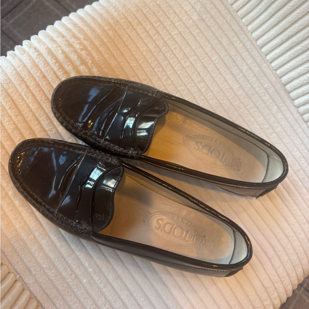 Tod's Glossy Black Loafers